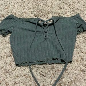 Green crop top